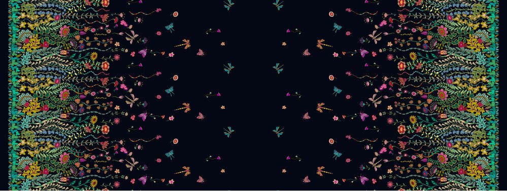 Twilight - Black Moonlight - Double Border - Everything Fabric