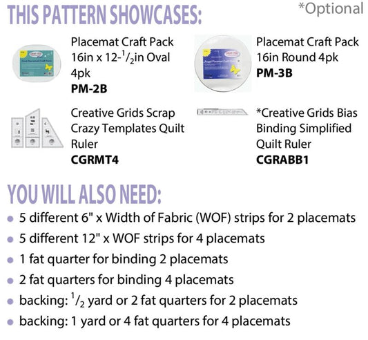 Twist N Twirl Placemat Pattern by Cut Loose Press - Everything Fabric