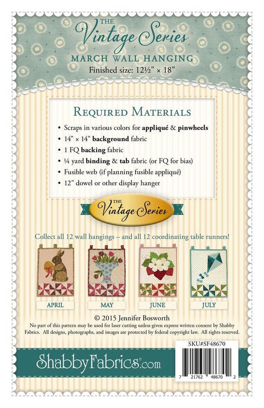 Vintage Series Wall Hanging - March Pattern - Everything Fabric