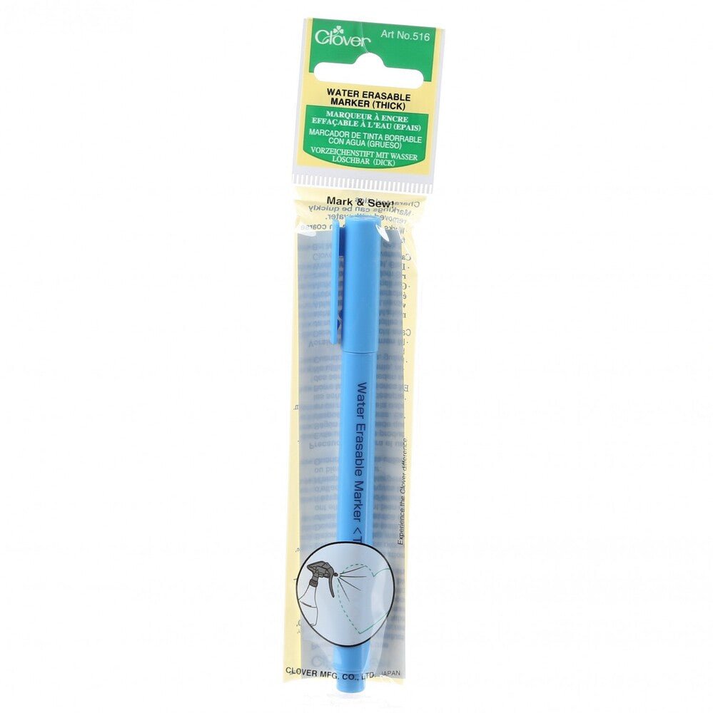 Water Soluble Marker Blue - Thick Point - Everything Fabric