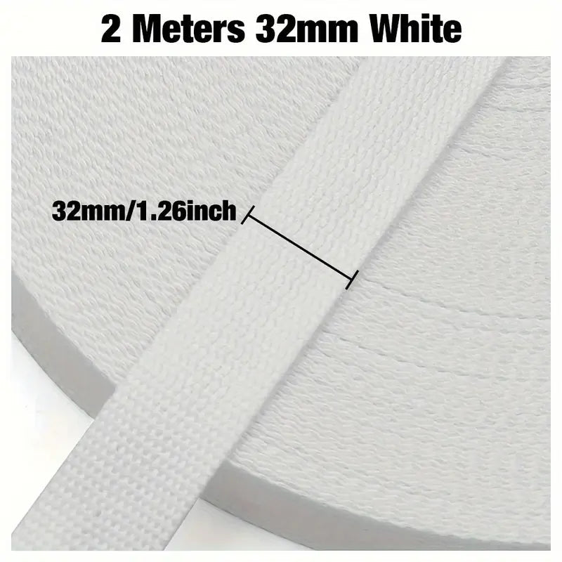 White Belting - 32 mm Wide x 2 Yards - Everything Fabric