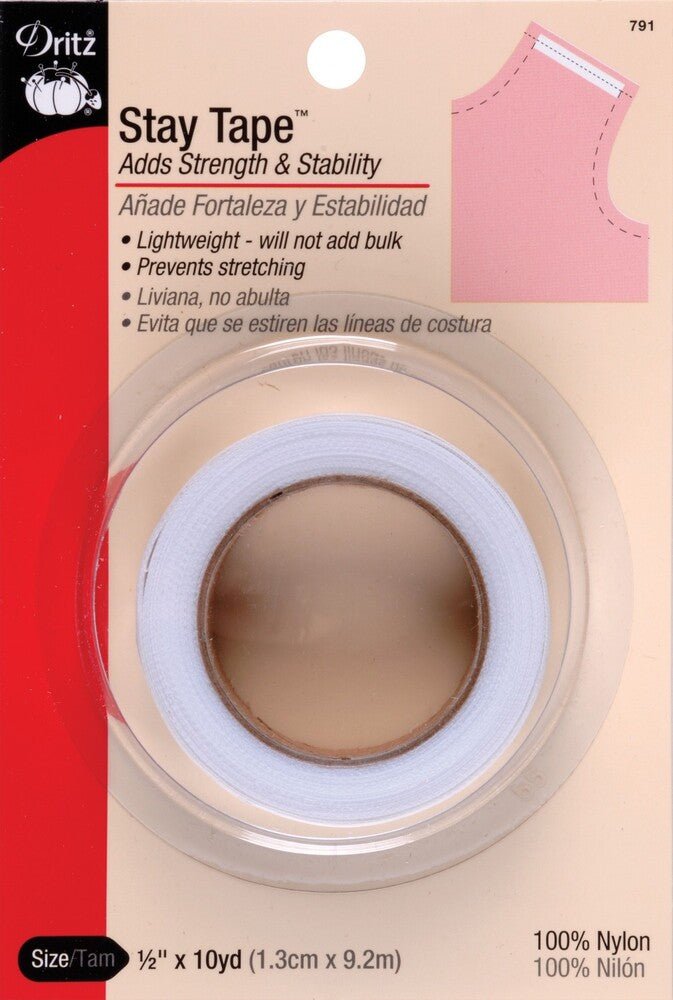 White Stay Tape - 13 mm x 10yd Roll - Everything Fabric