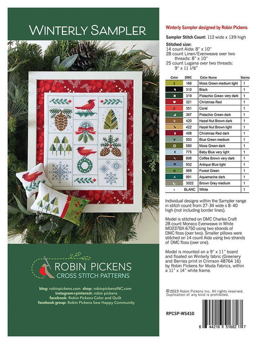 Winterly Sampler Cross Stitch Pattern - Everything Fabric