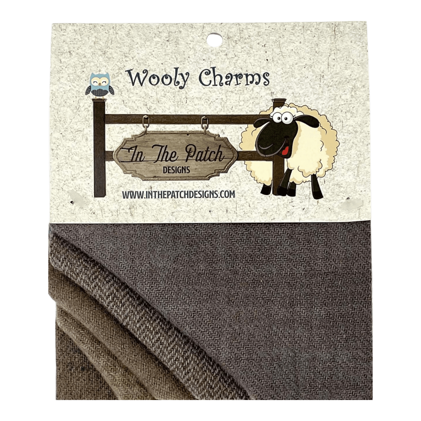 Wooly Charms 5in x 5in Bunny Taupe 5ct - Everything Fabric