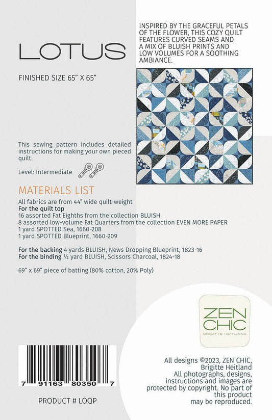 Zen Chic - LOTUS Quilt Pattern - Everything Fabric