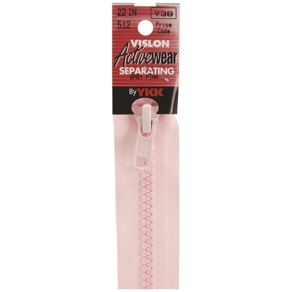 Separating Zippers Baby Pink-Size: 559 mm for bag making and sewing projects