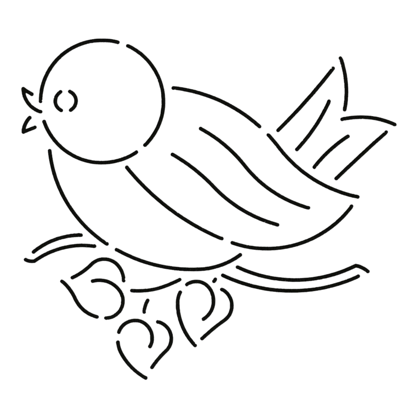 Quilt Stencil Blue Bird 152 mm for precise cutting, marking and patchwork