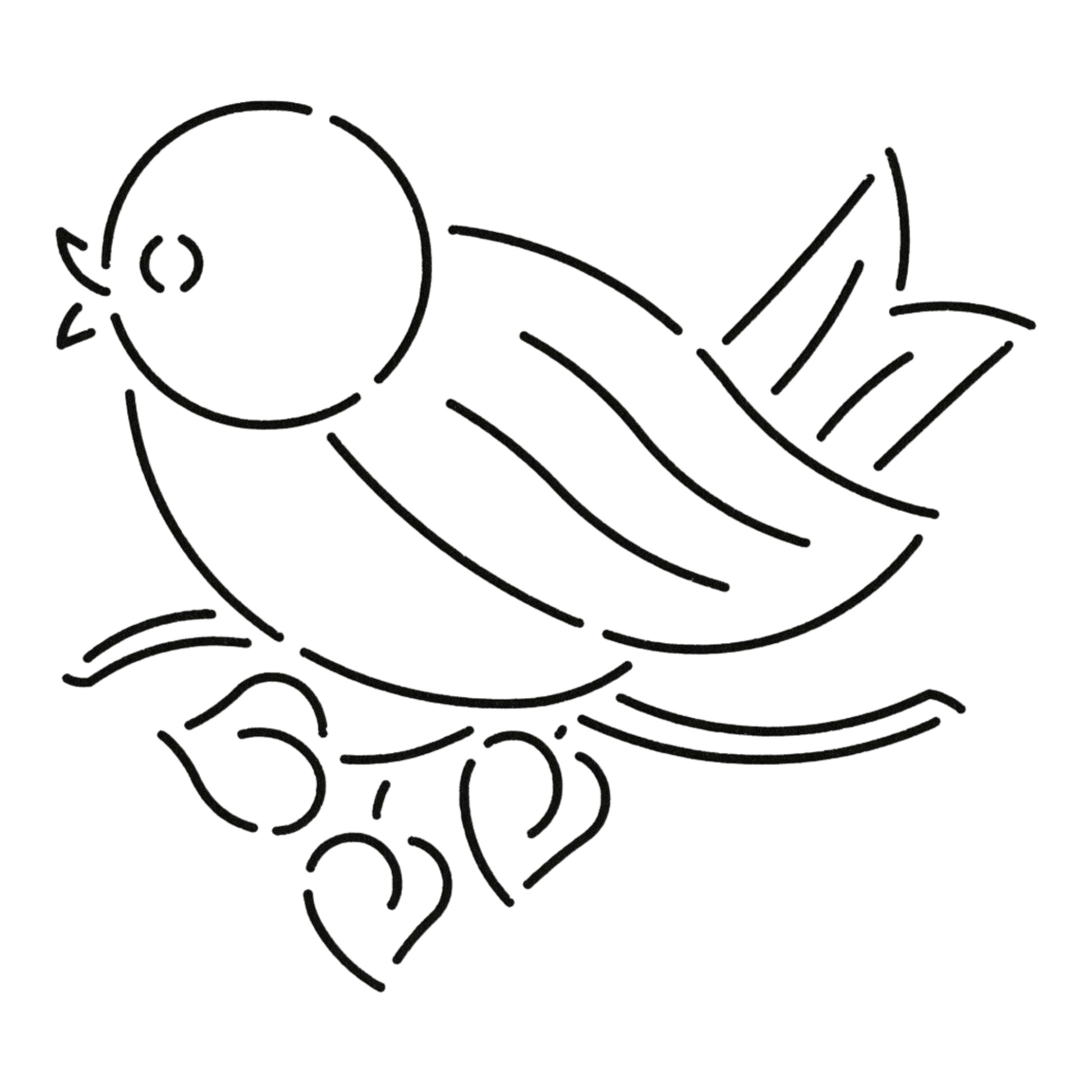 Quilt Stencil Blue Bird 152 mm for precise cutting, marking and patchwork