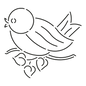 Quilt Stencil Blue Bird 152 mm for precise cutting, marking and patchwork