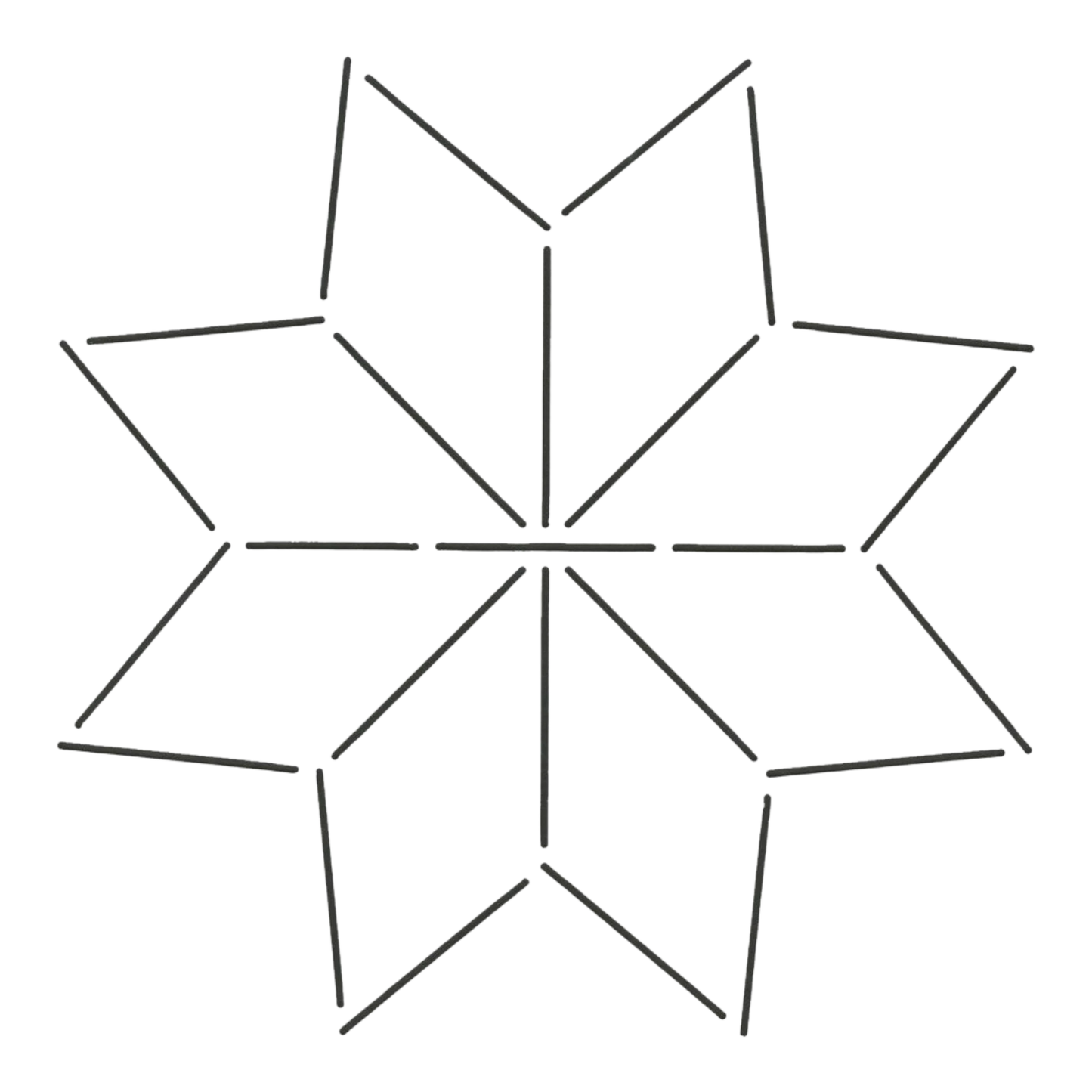 Quilt Stencil - Star 178 mm by Quilting Creations for precise cutting, marking and patchwork