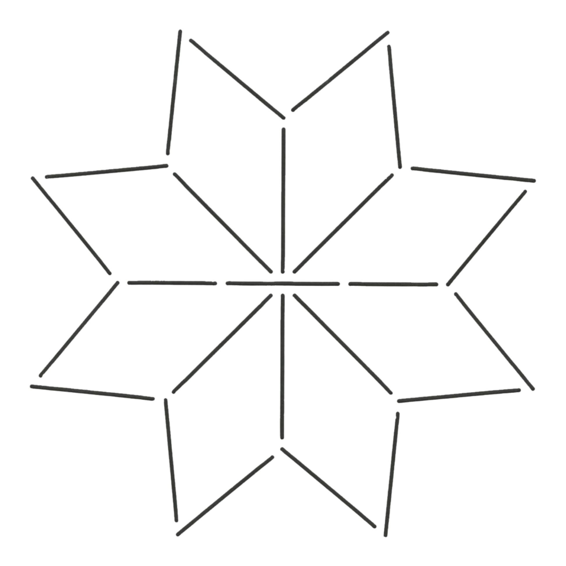 Quilt Stencil - Star 178 mm by Quilting Creations for precise cutting, marking and patchwork