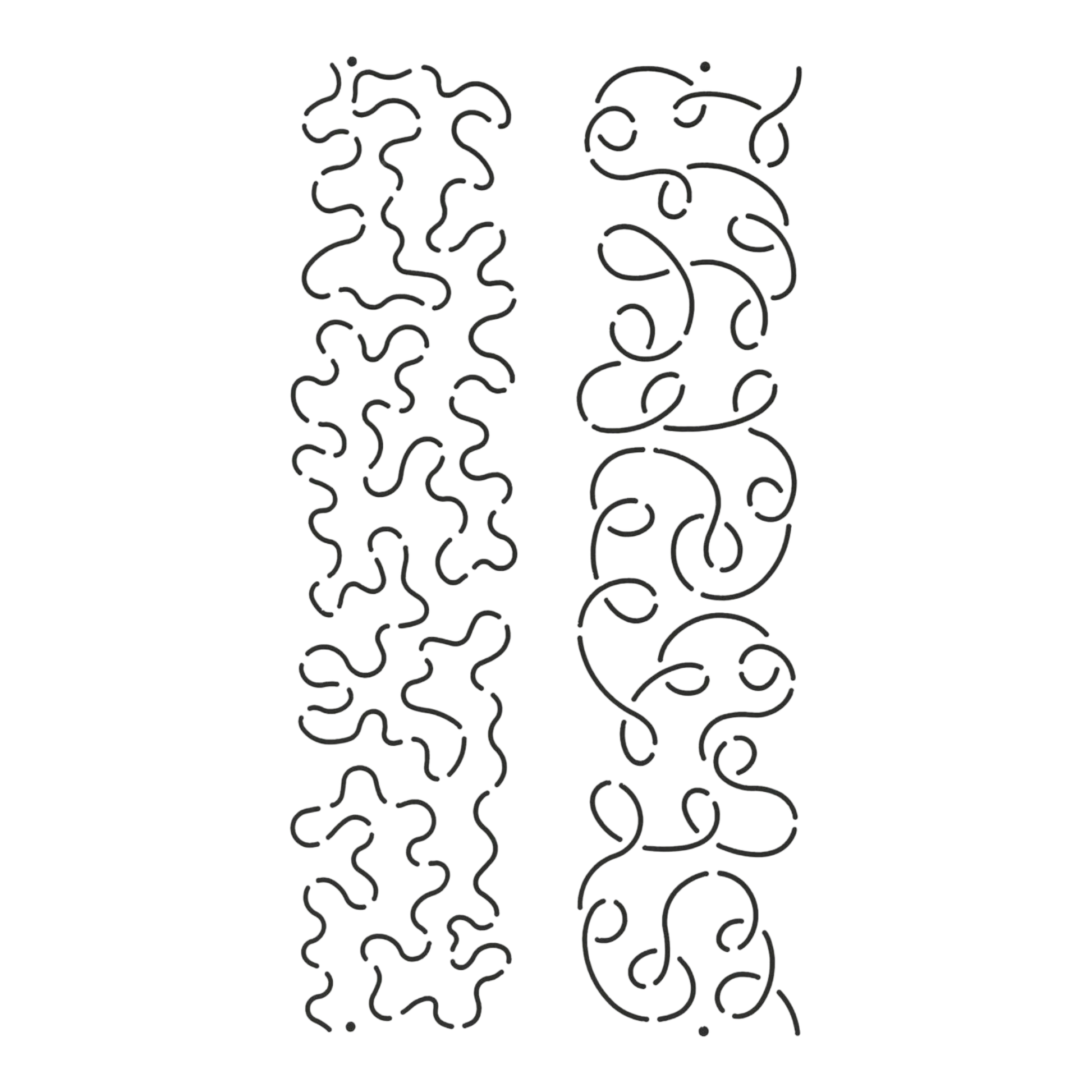Quilt Stencil Loop And Stipple Sashing 64 mm for precise cutting, marking and patchwork