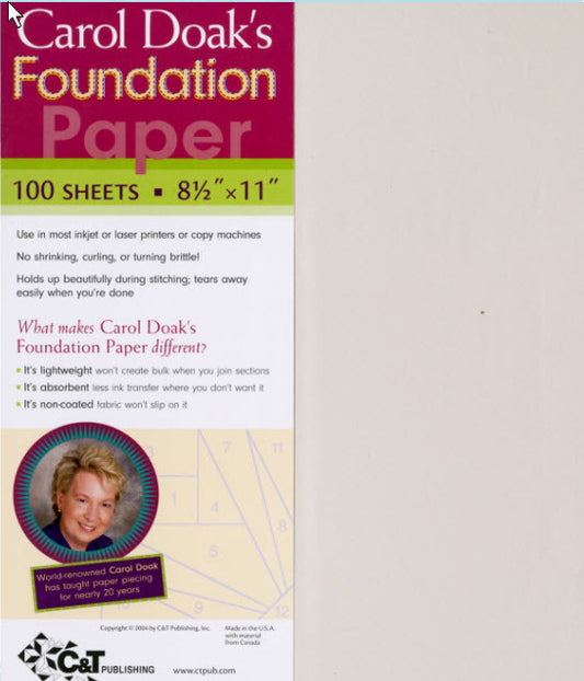 Carol Doak's Foundation Paper - 100 Sheet Pack , pattern making and craft projects