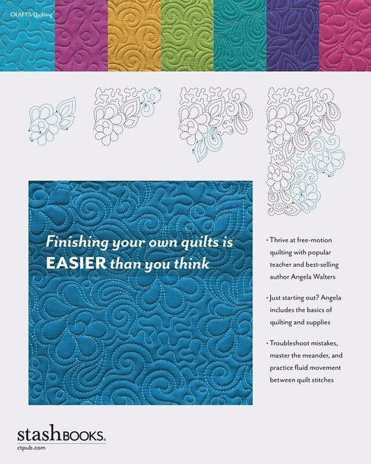 Angela Walters - Free -Motion Meandering Softcover Book for bag making and sewing projects