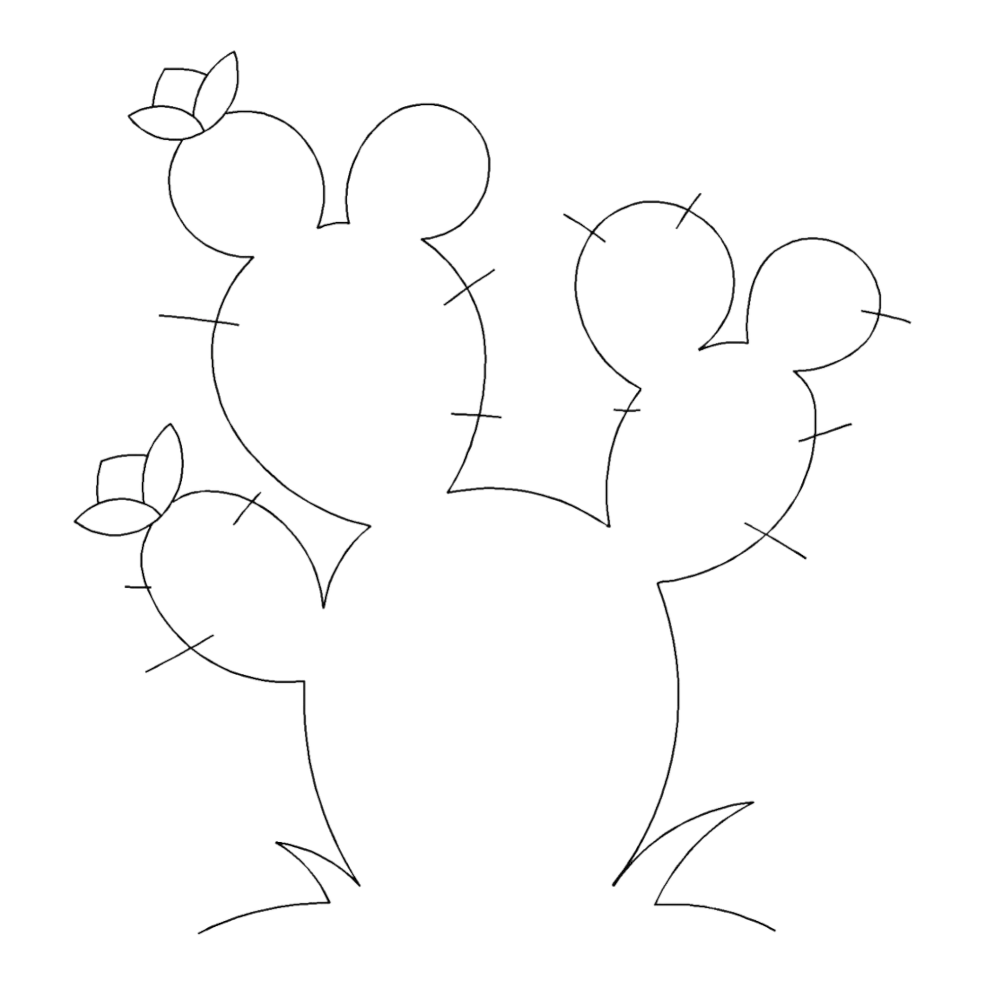 Quilt Stencil - Cactus 203 mm for precise cutting, marking and patchwork