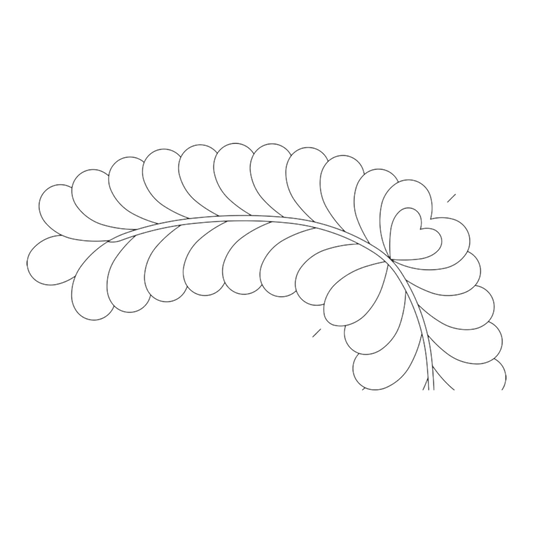 Quilt Stencil Feather Corner 152 mm for precise cutting, marking and patchwork