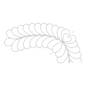 Quilt Stencil Feather Corner 152 mm for precise cutting, marking and patchwork