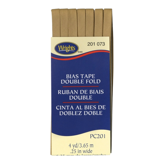 Double Fold Bias Tape - Tan , quilting and neat fabric finishing