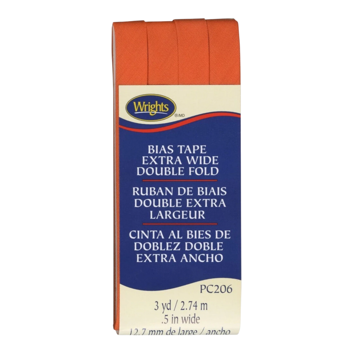 Extra Wide Double Fold Bias Tape - Orange