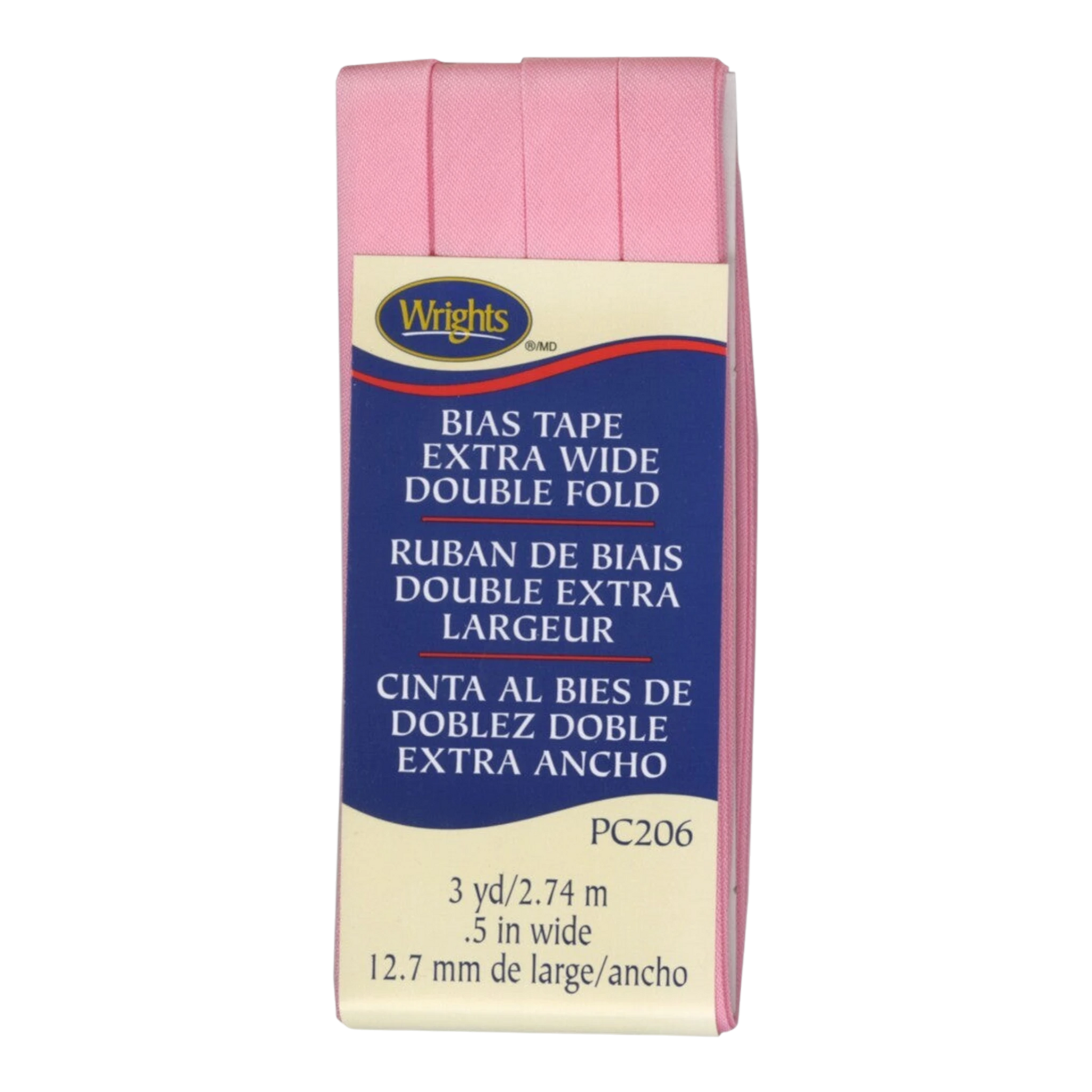 Extra Wide Double Fold Bias Tape - PINK , quilting and neat fabric finishing