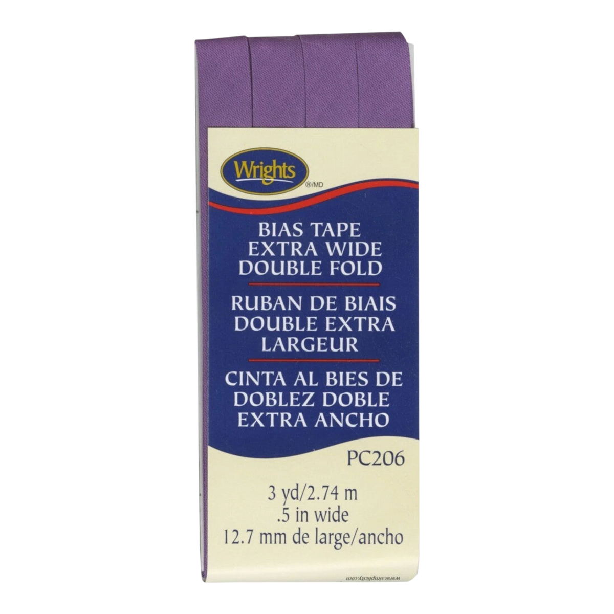 Extra Wide Double Fold Bias Tape - Purple