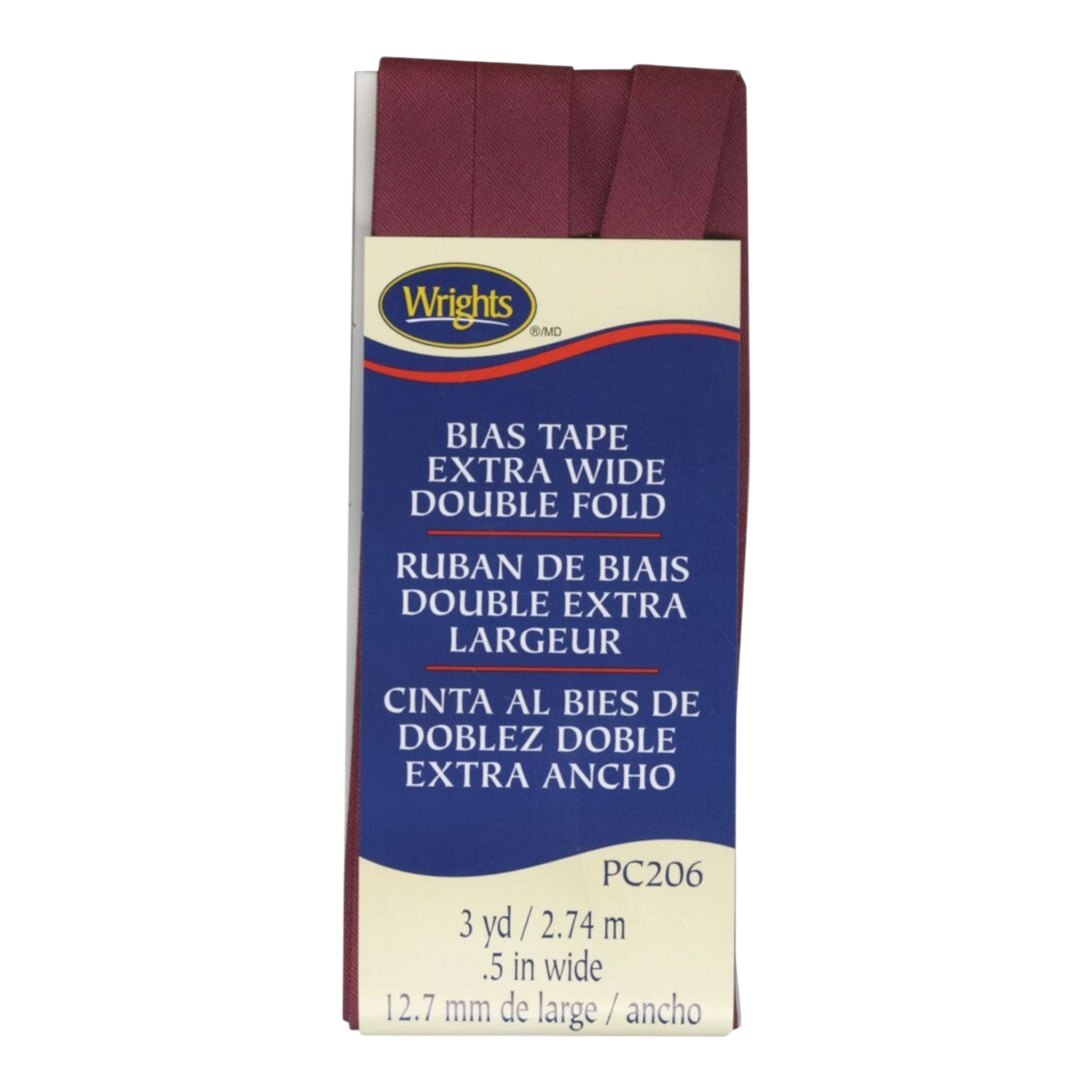 Extra Wide Double Fold Bias Tape - BERRY , quilting and neat fabric finishing