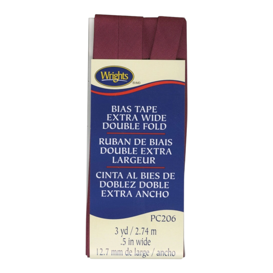 Extra Wide Double Fold Bias Tape - BERRY , quilting and neat fabric finishing
