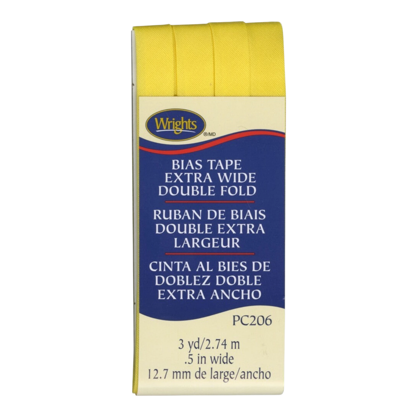 Extra Wide Double Fold Bias Tape - CANARY , quilting and neat fabric finishing