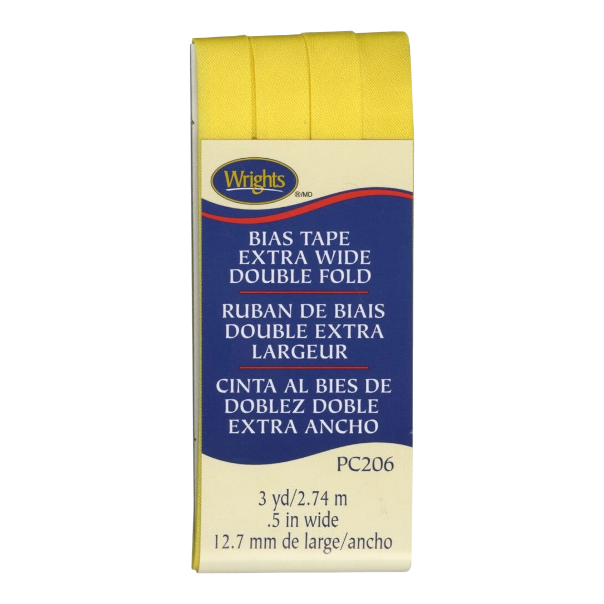 Extra Wide Double Fold Bias Tape - CANARY , quilting and neat fabric finishing