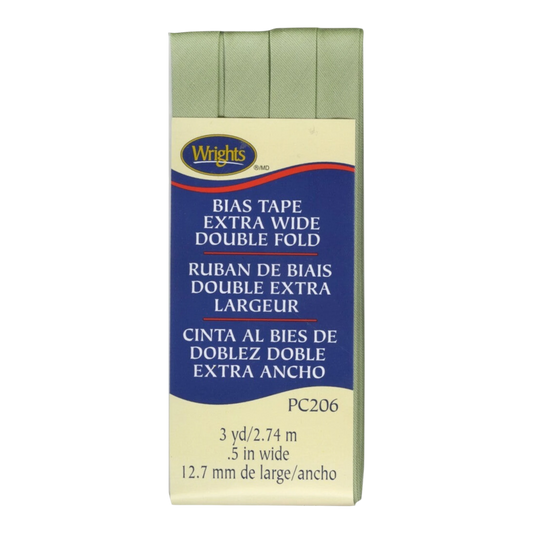Extra Wide Double Fold Bias Tape - SEAGREEN , quilting and neat fabric finishing