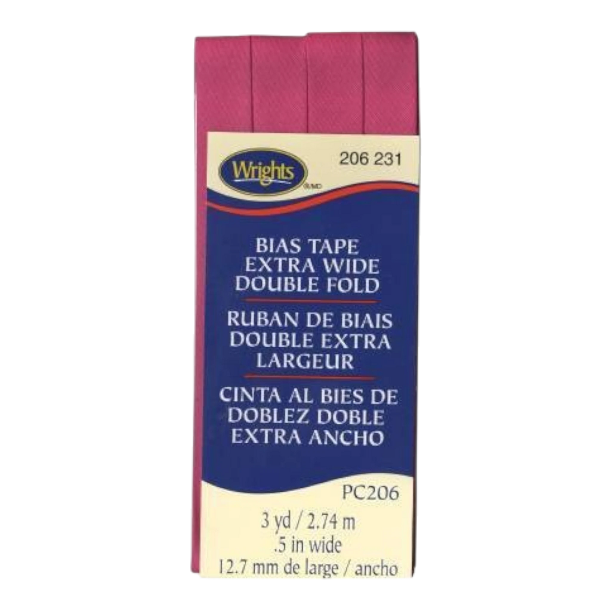 Extra Wide Double Fold Bias Tape - HOT MAGENTA , quilting and neat fabric finishing