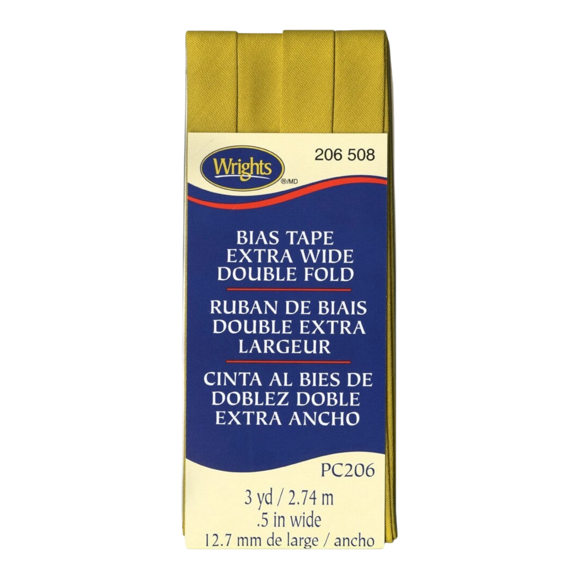 Extra Wide Double Fold Bias Tape - MUSTARD , quilting and neat fabric finishing