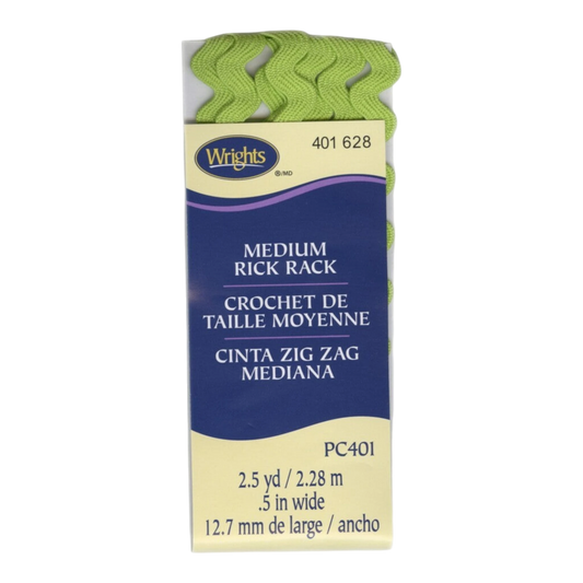 Medium Rick Rack - LIME GREEN sewing and quilting product