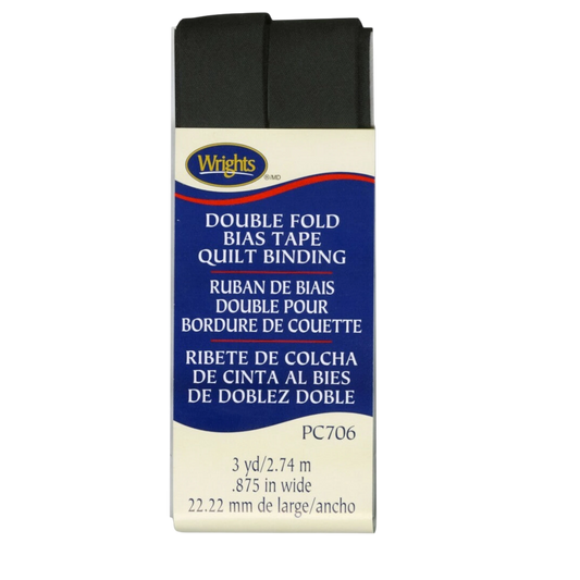 Double Fold QUILT BINDING - Black , quilting and neat fabric finishing