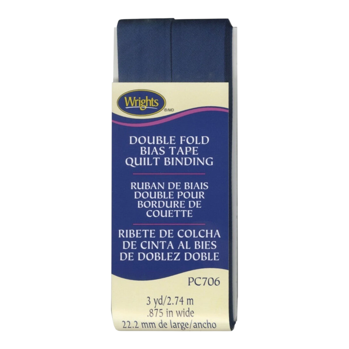 Double Fold Quilt Binding - Navy