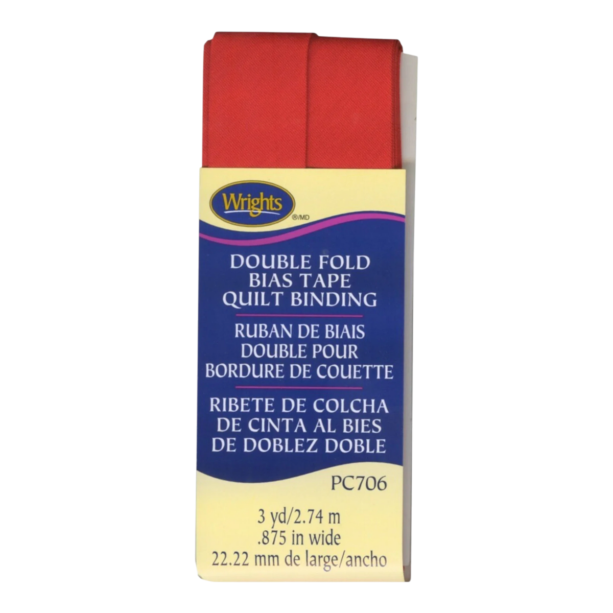 Double Fold Quilt Binding - Red