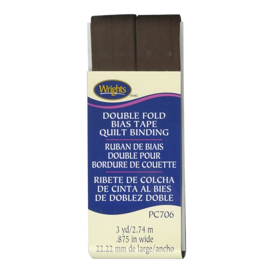 Double Fold Quilt Binding - Seal Brown , quilting and neat fabric finishing