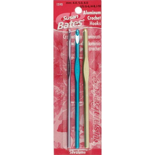 Silvalume Aluminum Crochet Hook Set - Sizes G - J for crochet and yarn projects