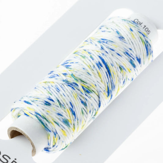 Cosmo Hidamari Sashiko Thread - BLUE YELLOW , piecing and stitching
