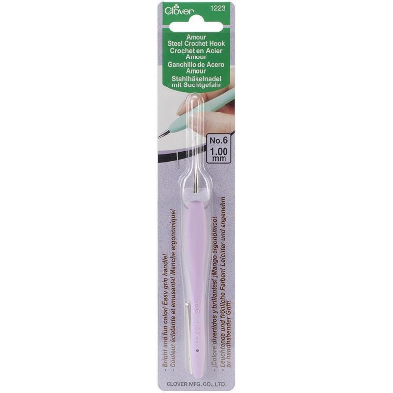Clover Amour Crochet Hook Steel - Size 6 (1.00 mm) for crochet and yarn projects