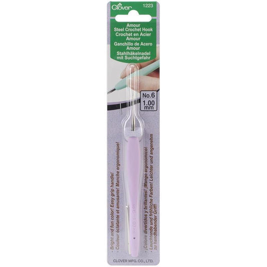 Clover Amour Crochet Hook Steel - Size 6 (1.00 mm) for crochet and yarn projects