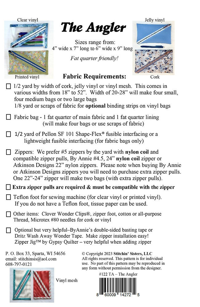 The Angler Bag Pattern , quilting and craft projects