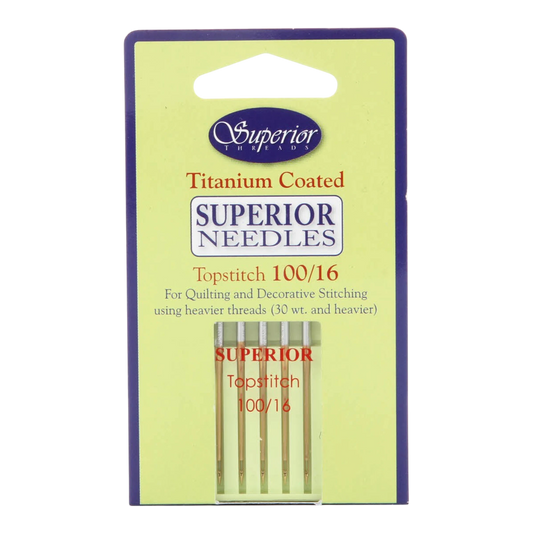 Superior Topstitch Machine Needle Size 100/16 5ct , quilting and needlework