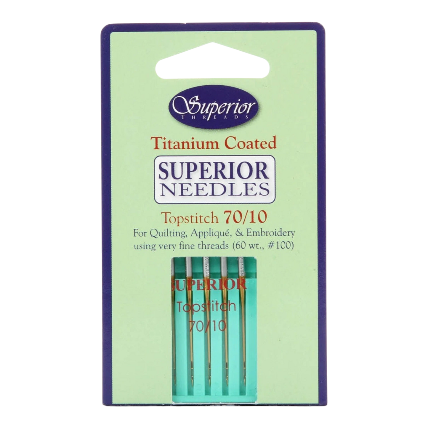 Superior Topstitch Machine Needle Size 70/10 5ct , quilting and needlework
