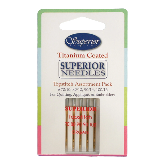 Superior Topstitch Machine Needle Assortment Pack 5ct , quilting and needlework