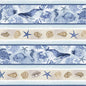 Cobalt Seas - Multi Novelty Coastal Stripe sewing and quilting product