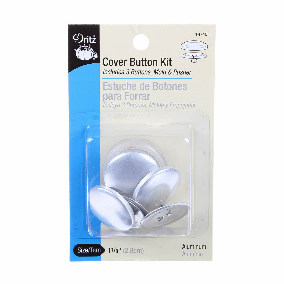 Button Cover Kit 29 mm for garments, sewing and craft projects