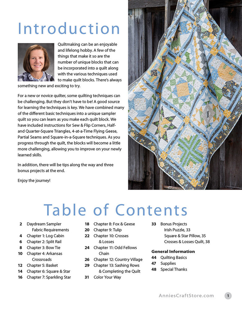 Learn As You Go Stitch the Daydream Sampler and Master Your Quilting Skills Book , quilting and craft projects