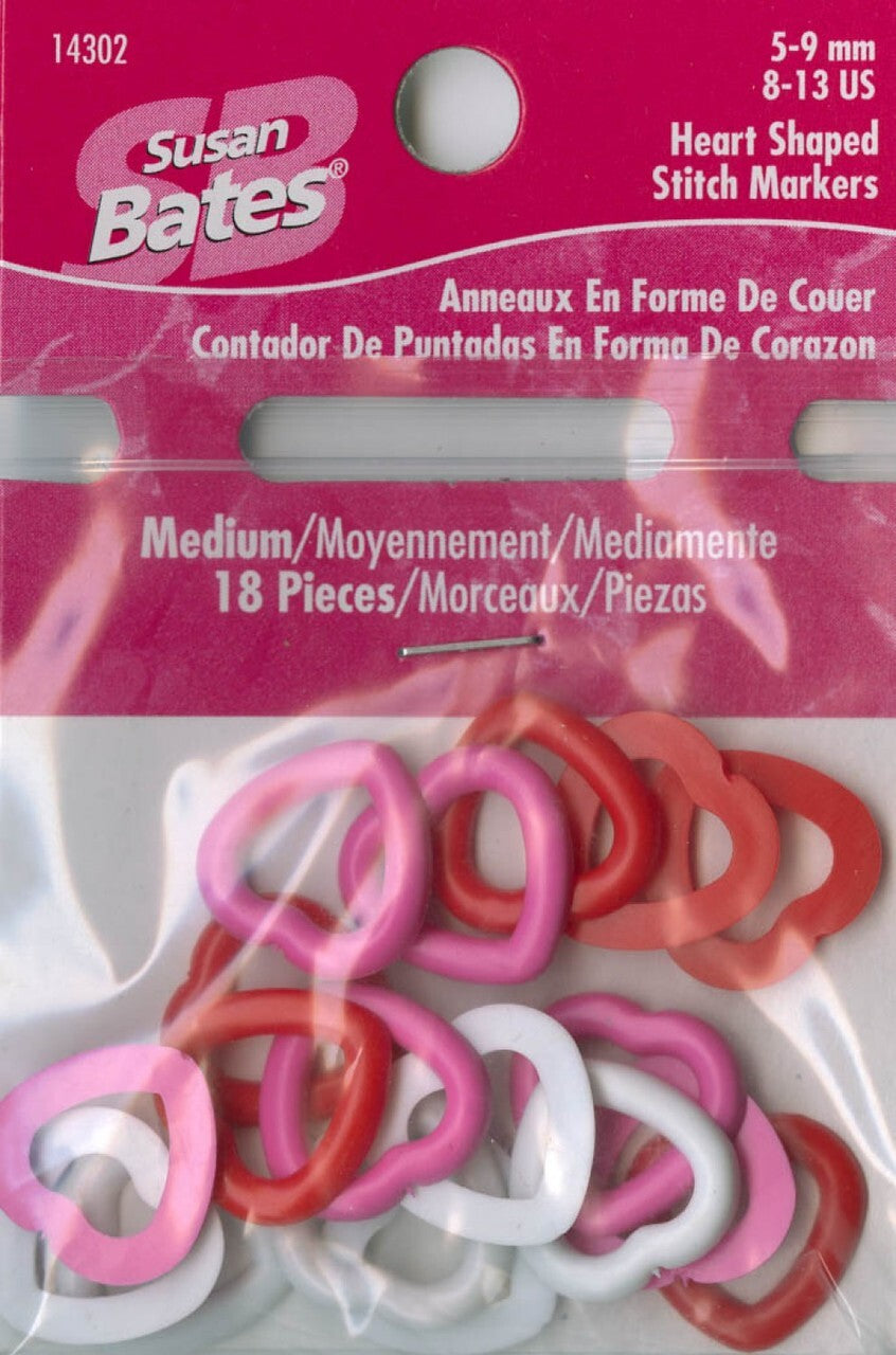 Susan Bates - Stitch Markers Medium - 18pc , sewing and fabric marking