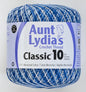 Aunt Lydias Crochet Thread - Variegated Blues , piecing and stitching